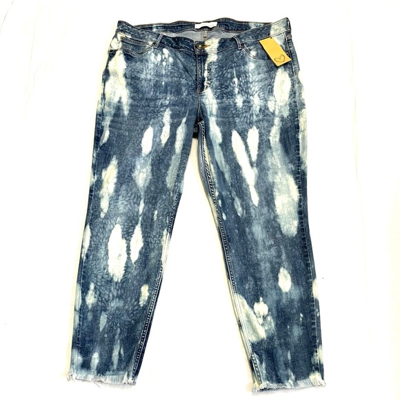 Upcycled Raw Hem Reverse Dyed Jegging Jeans Size 22 - Picture 13 of 13